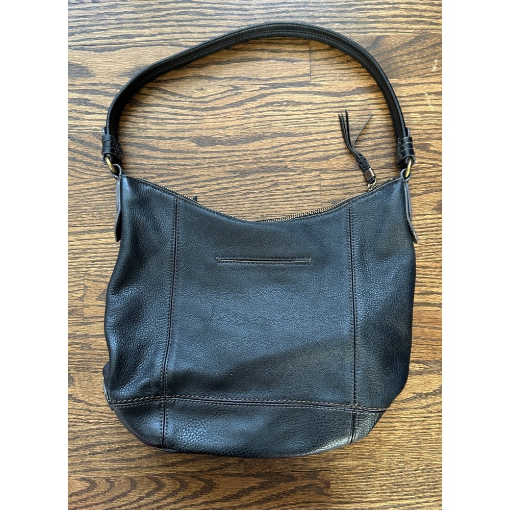 The Sak Sequoia Leather Hobo Bag Women's Black Casual Boho Slouchy Purse Zipper - Picture 2 of 14